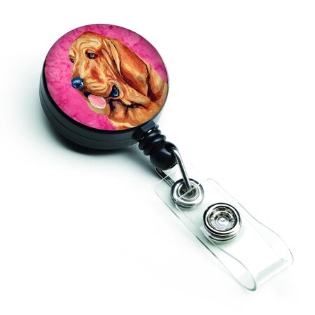 Carolines Treasures Pink Bloodhound Retractable Badge Reel LH9376PKBR
